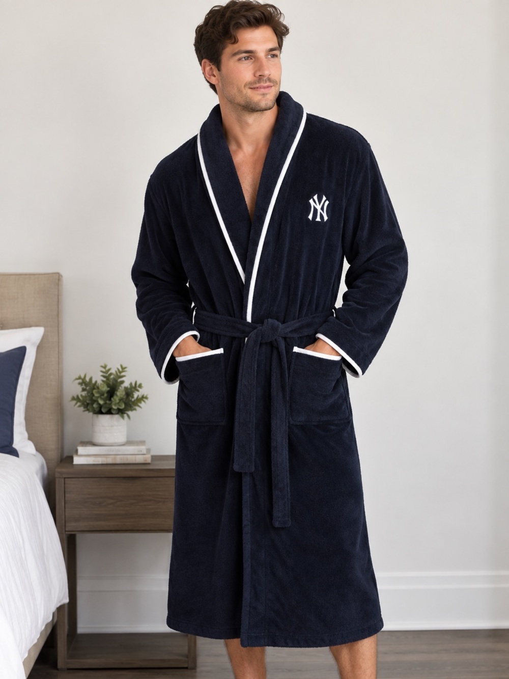 New York Yankees Concepts Sport Plush Robe Navy OSFM MLB NWOT